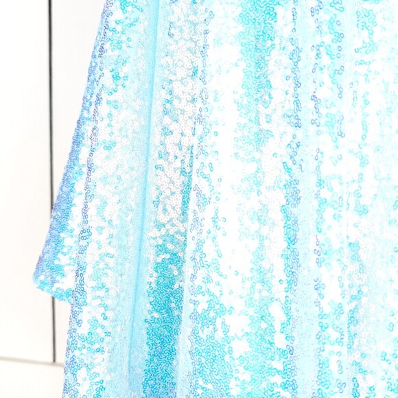 Iridescent blue sequins kimono caftan cover up tunic dress - Picture 6 of 8